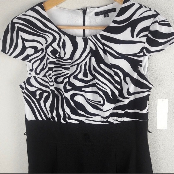 Tiana B. Black/White Zebra Print Dress NWT - Picture 5 of 8